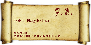 Foki Magdolna névjegykártya